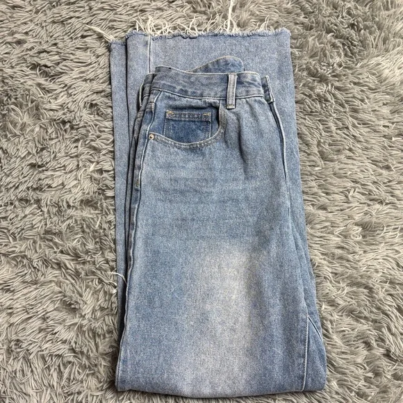 Distressed Light Blue Wide Leg - Picture 2 of 16